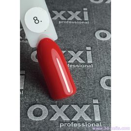 Гель-лак OXXI Professional №008 (темный красный, эмаль), 10 мл