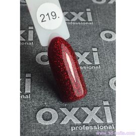 Гель-лак OXXI Professional №219 (красно-бордовый, с блестками), 10 мл