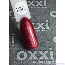Гель-лак OXXI Professional №236 (красно-малиновый, микроблеск), 10 мл